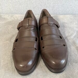 Life Outdoors Mens Brown Leather Fisherman Sandals Monk Strap Buckle 11